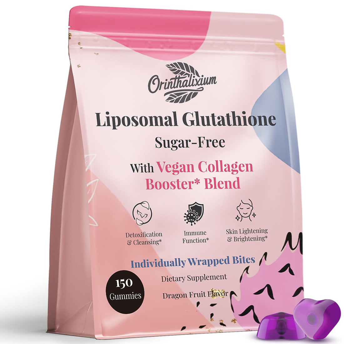 Liposomal Glutathione Gummies 1000MG - Reduced L-Glutathione for Antioxidant - Sugar Free Glutathione Supplement with Vitamin C, Vegan Collagen Gummies for Liver Detox, Glowing Skin - 150 Gummies