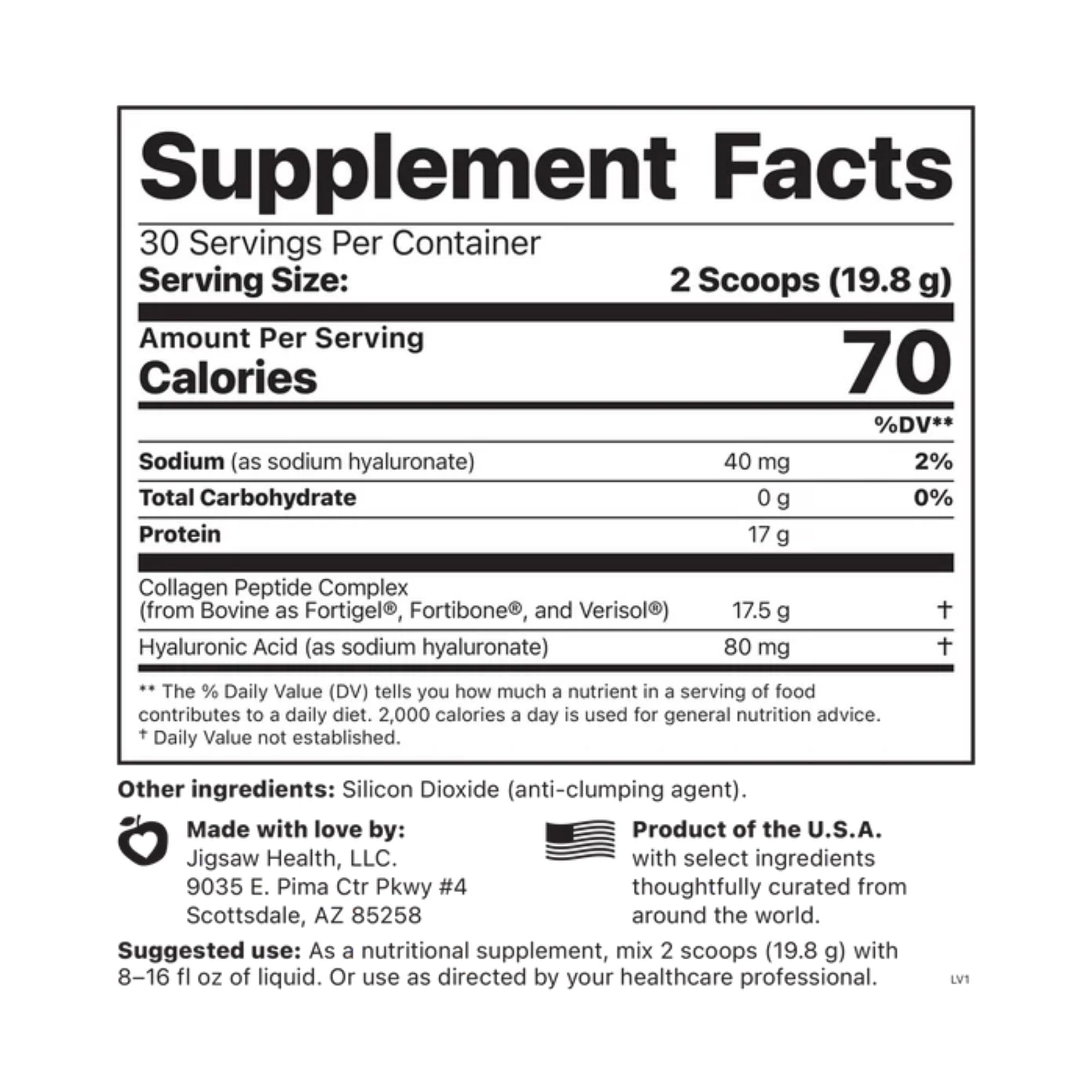 Jigsaw Health Collagen Boost | Promotes Healthy Joints, Cartilage, Skin, and Hair | 30 Servings