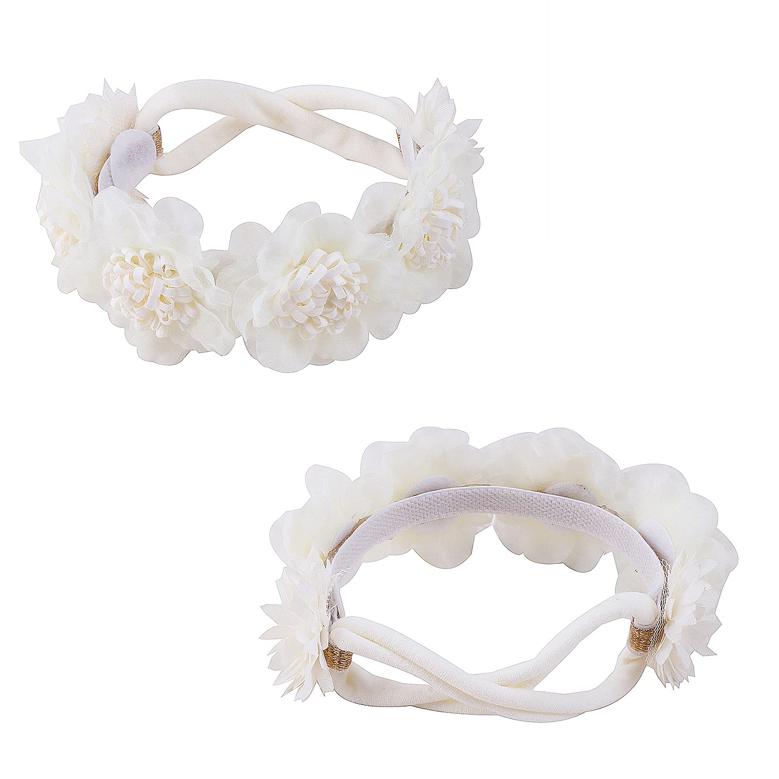 BFNAAgirl Flower Headband for Baby Girl Elastic Baby Floral Headbands Crown Hairbands Hair Accessories for Newborn Infant Toddlers Kids 3pcs/set