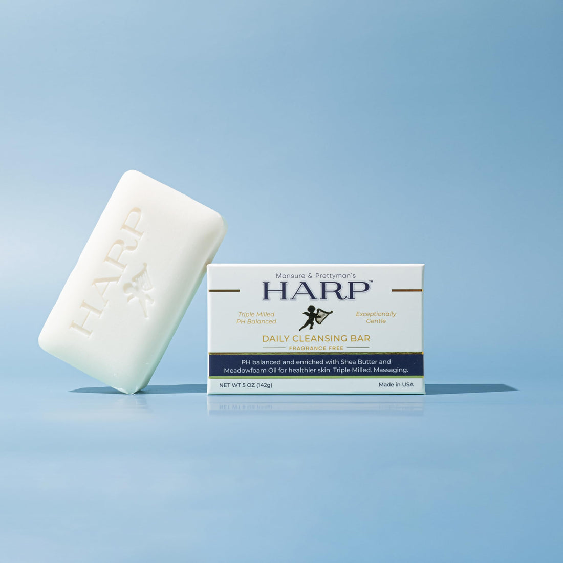 HARP Sensitive Skin Body Wash Bar | pH Balanced (Slightly Acidic) | 100% Syndet | Moisturizing Shea Butter | Non-Comedogenic | Soap-Free, Lye-Free. FRAGRANCE FREE (No Masking agents added)