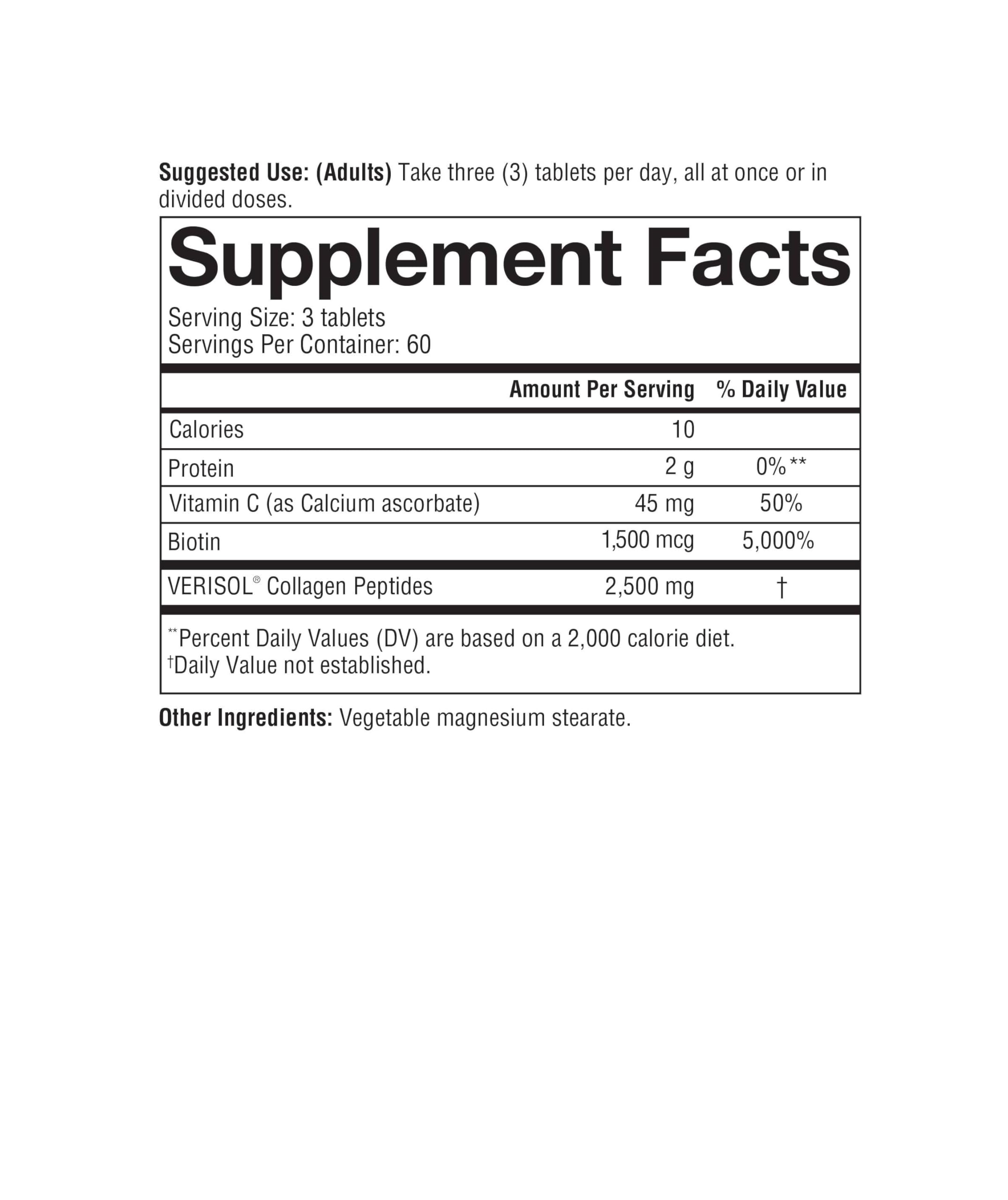 Youtheory Concentrated Effect Collagen with Verisol Tablets 180ct