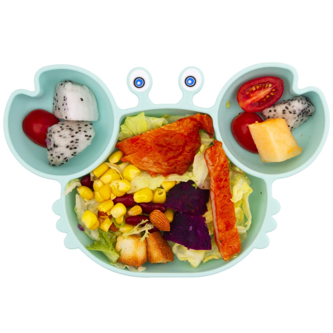 Silicone Suction Plate for Toddlers - Self Feeding Training Divided Plate Dish and Bowl for Baby and Toddler, Fits for Most Highchairs Trays, BPA Free Microwave Dishwasher Safe