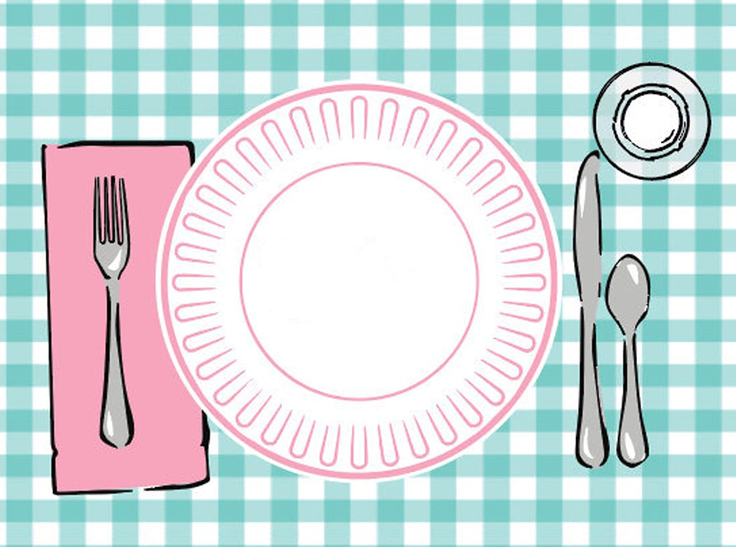 SharkBliss Montessori Placemat, Table Place Setting Etiquette Educational Placemat Set of 4 Buffalo Plaid Gingham Montessori Placemat Toddler Kid Child Baby Preschool Homeschool Dining Table Manners