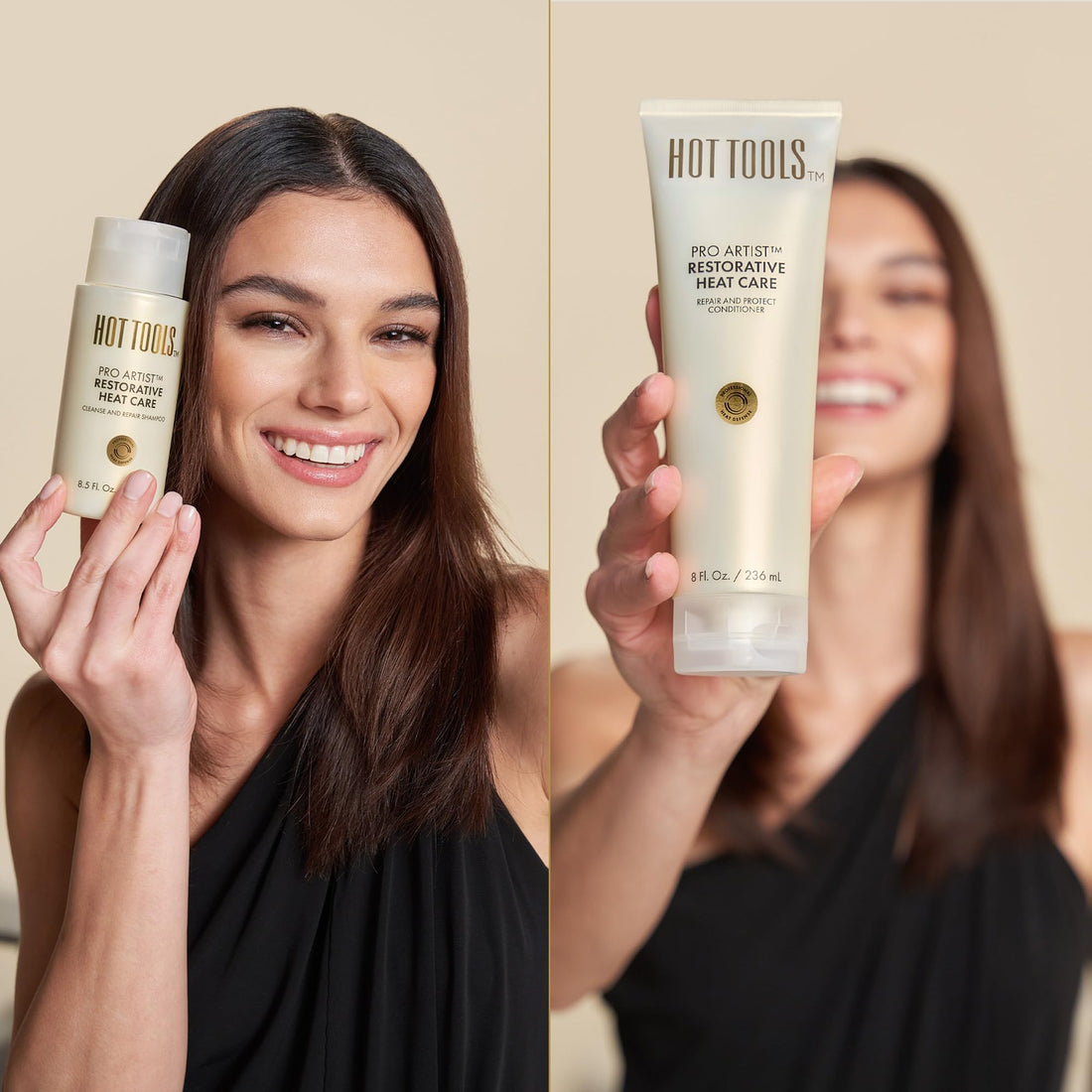 HOT TOOLS™ Pro Artist Heat Protection Shampoo and Conditioner Set | Cleanse, Repair and Strengthen Heat-Styled Hair
