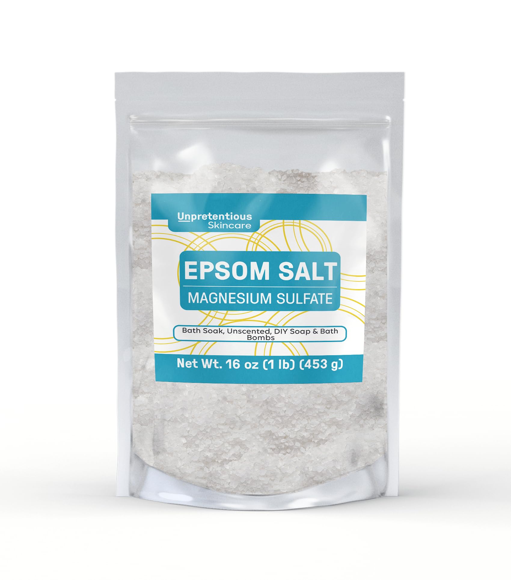 Unpretentious Epsom Salt, 1 lb, Skincare, Soaking Solution, Unscented