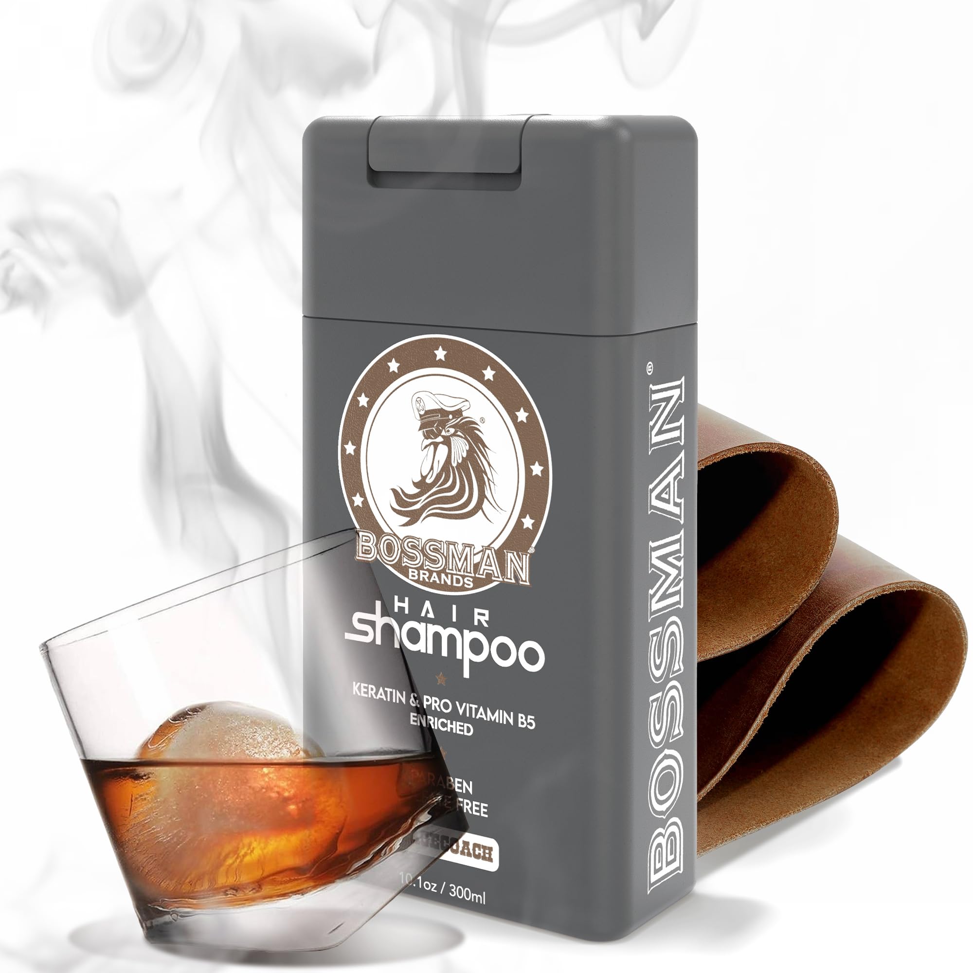 Bossman Hair Shampoo for Men – Natural Moisturizing Men's Shampoo with Keratin & Vitamin Pro5 Enriched - Paraben & Sulfate Free (Stagecoach Scent)