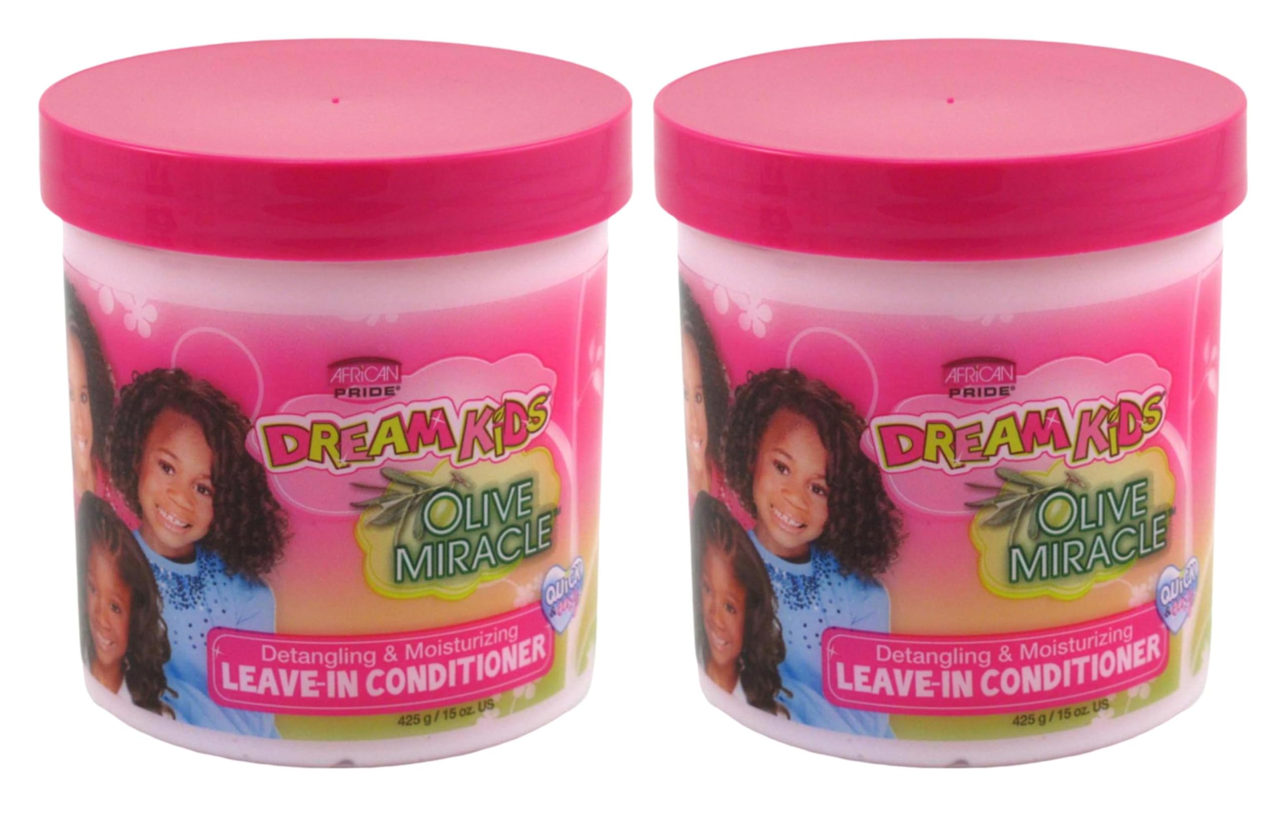 African Pride Dream Kids Olive Miracle Leave-In Conditioner 15oz (2 Pack) by African Pride