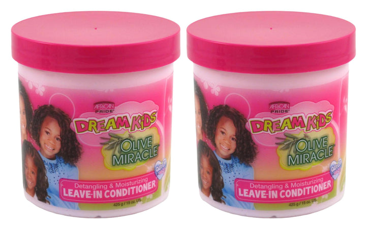 African Pride Dream Kids Olive Miracle Leave-In Conditioner 15oz (2 Pack) by African Pride