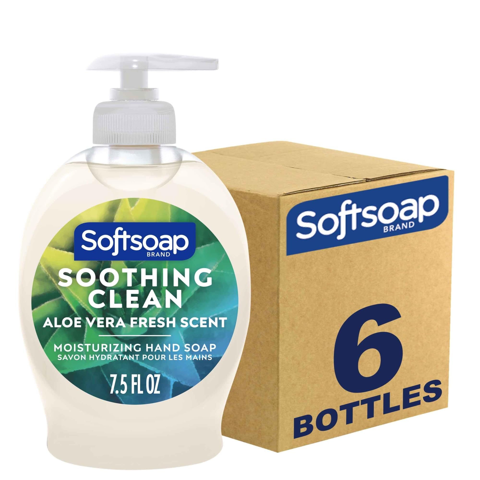 Softsoap Liquid Hand Soap, Aloe - 7.5 fluid ounce (Pack of 6)