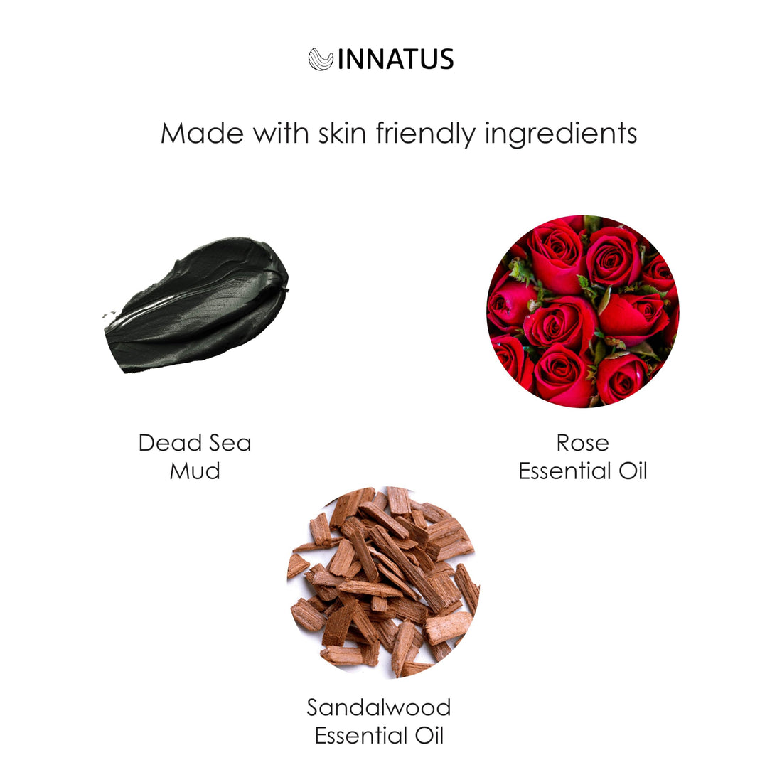 INNATUS Dead Sea Mud Mask with Rose Oil – 4oz Detoxifying & Purifying Face Mask – Infused with Natural Oils for Acne Control & Skin Hydration