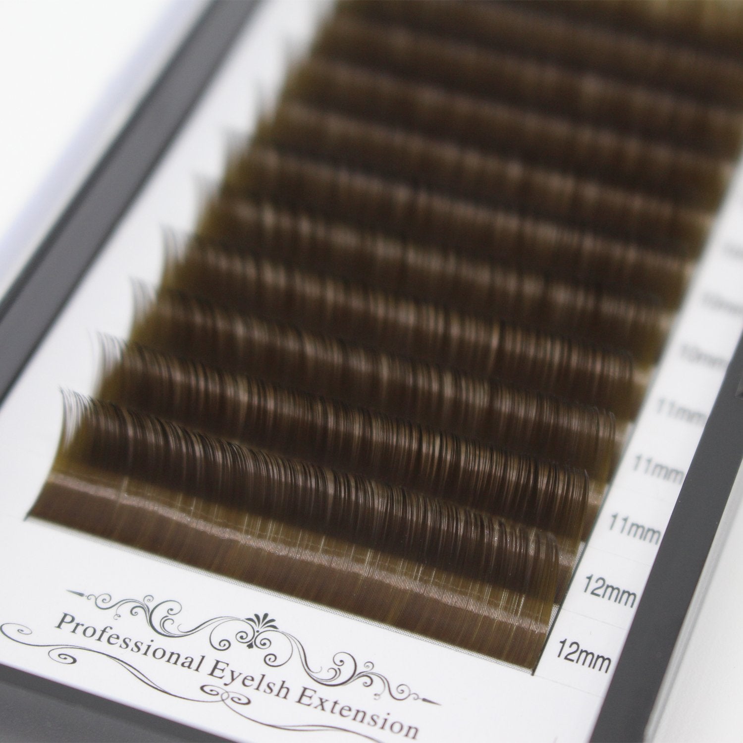 Scala Thickness 0.10mm C Curl Light Brown/Dark Brown/Black-Brown False lashes Individual Eyelash Extension Natural False Eyelashes (12mm, Dark Brown)