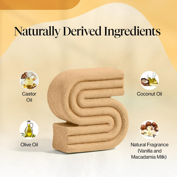 Kitsch Coconut Oil Shampoo Bar, Deep Moisturizing Curly Hair Shampoo, Safe for Color Treated Hair, Paraben & Sulfate Free Formula, Plastic Free, Vegan & Cruelty Free Ingredients for Dry Hair, 3.2 oz