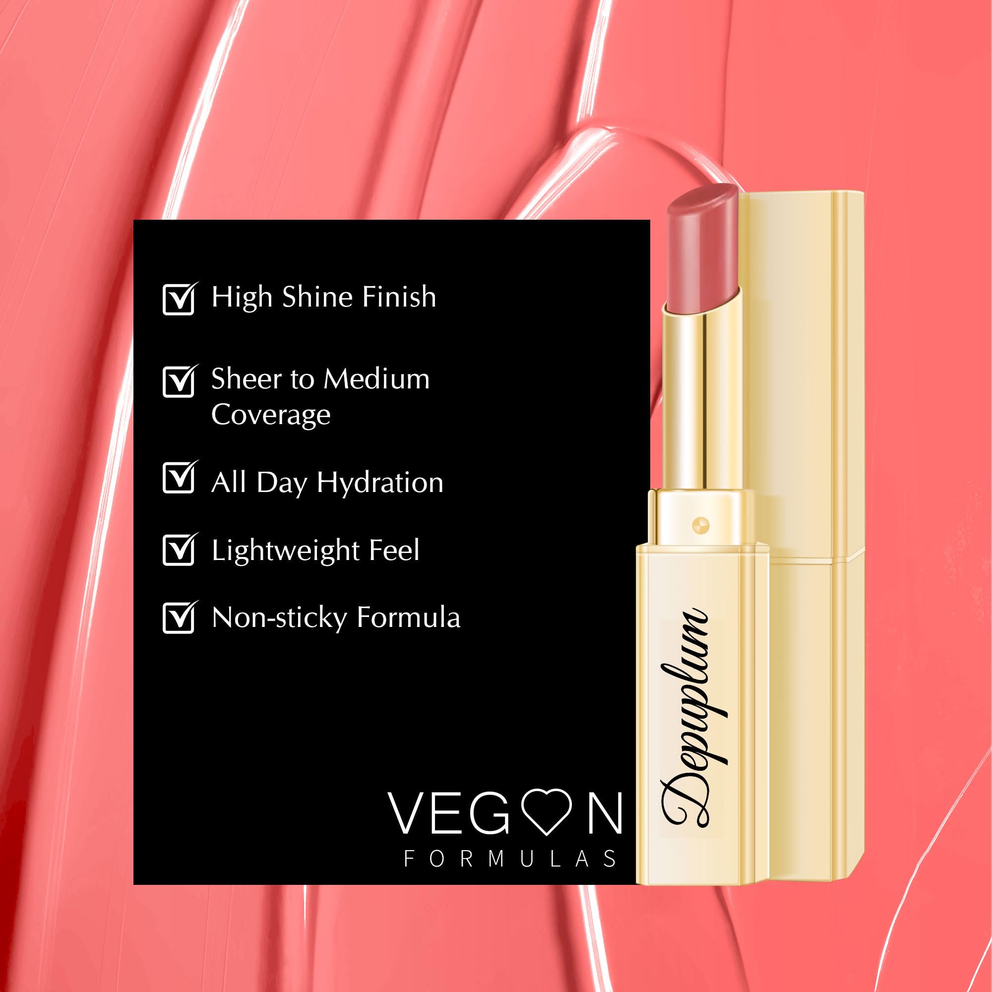 Depuplum Nude Pink Lipstick for Women Hydrate Cream Lipstick Moisture Lip Gloss Sheer-Medium Coverage Shine Tinted Lip Balm for Dry Lips, DM95 Nude Pink