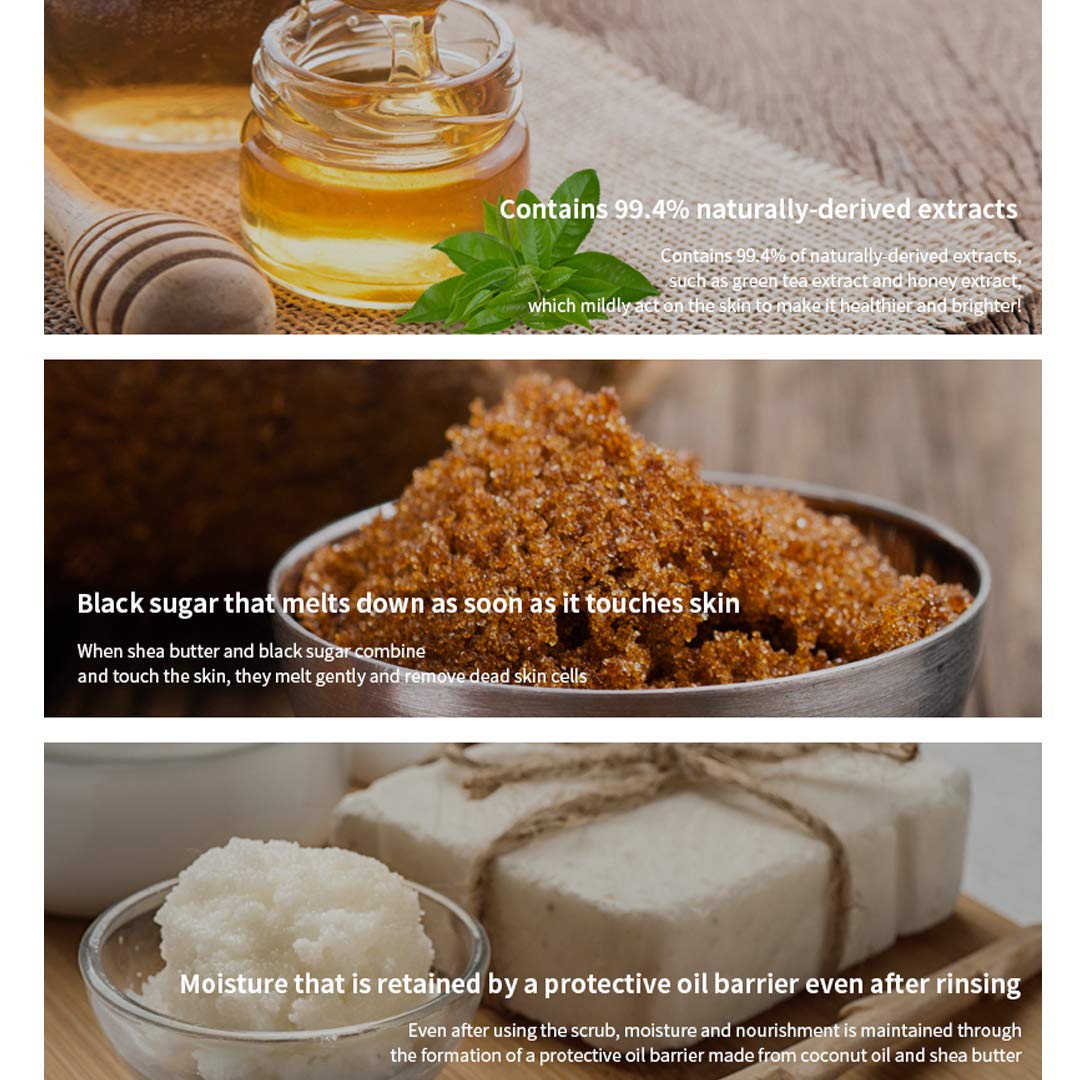 KOREAN COSMETICS, MIZON_ Honey Black Sugar Scrub 90g (blackheads, pores, exfoliate, moisturize)[001KR]