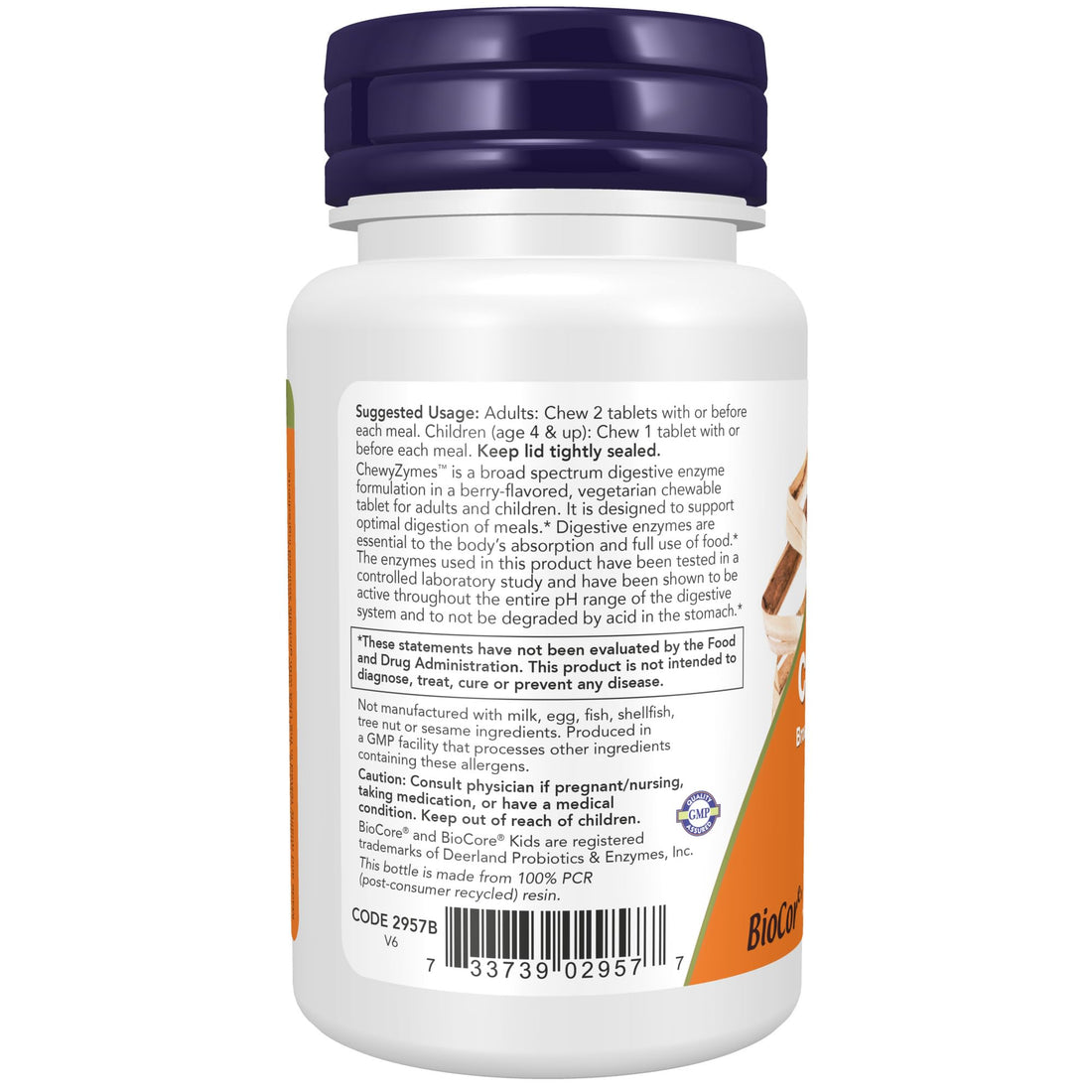 NOW Foods Supplements, ChewyZymes, Broad Spectrum Chewable Enzymes, Berry Flavor, 90 Chewables