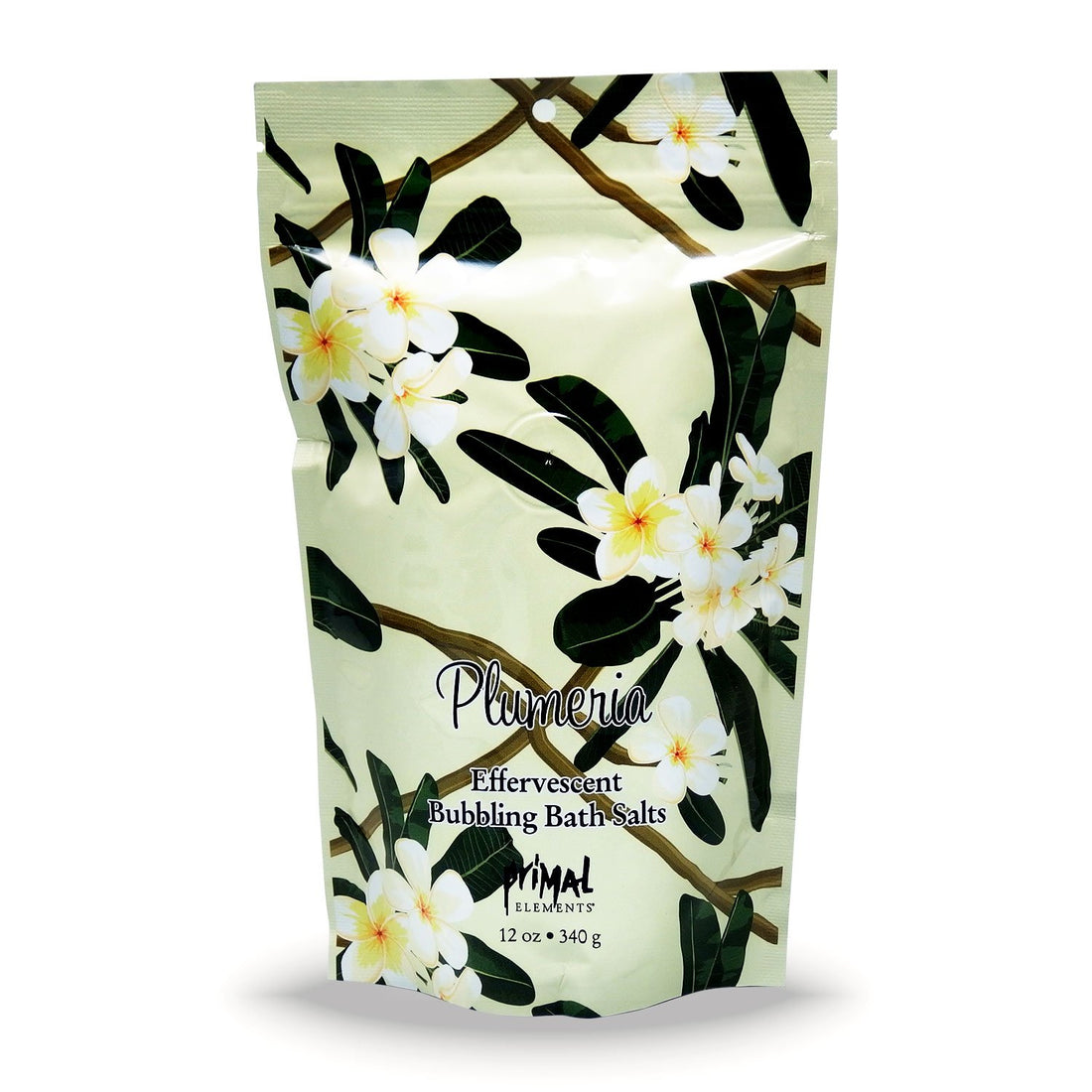 Primal Elements Bubbling Bath Salts, Plumeria, 12 Ounce