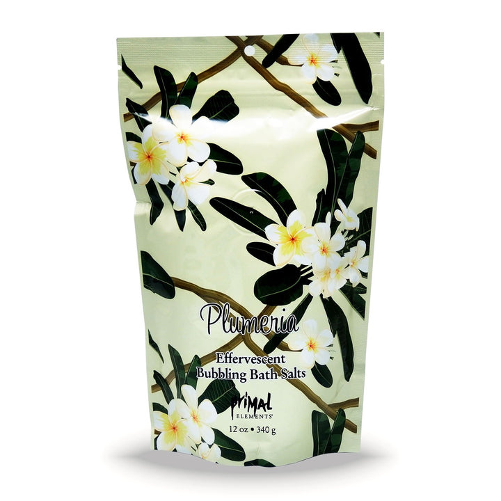 Primal Elements Bubbling Bath Salts, Plumeria, 12 Ounce