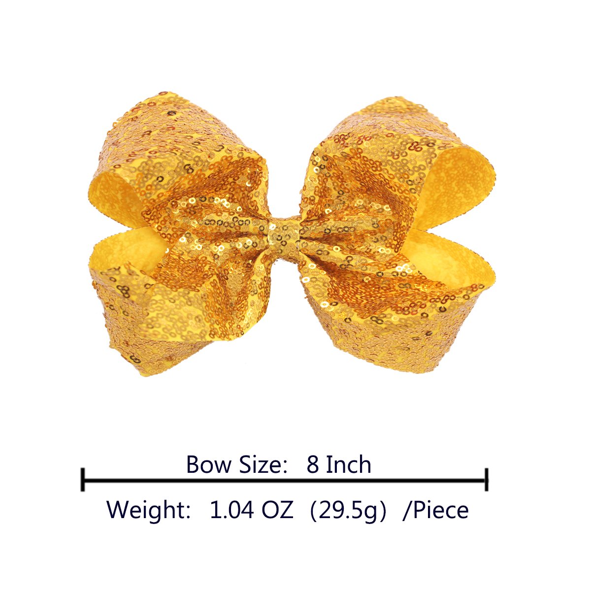 CÉLLOT Oversize Bows for Girls,Glitter Sparkle Flip Sequins 8 inch Big Hair Bows Alligator Clips for Baby Girls Toddlers Kids and Teens,Pack of 12