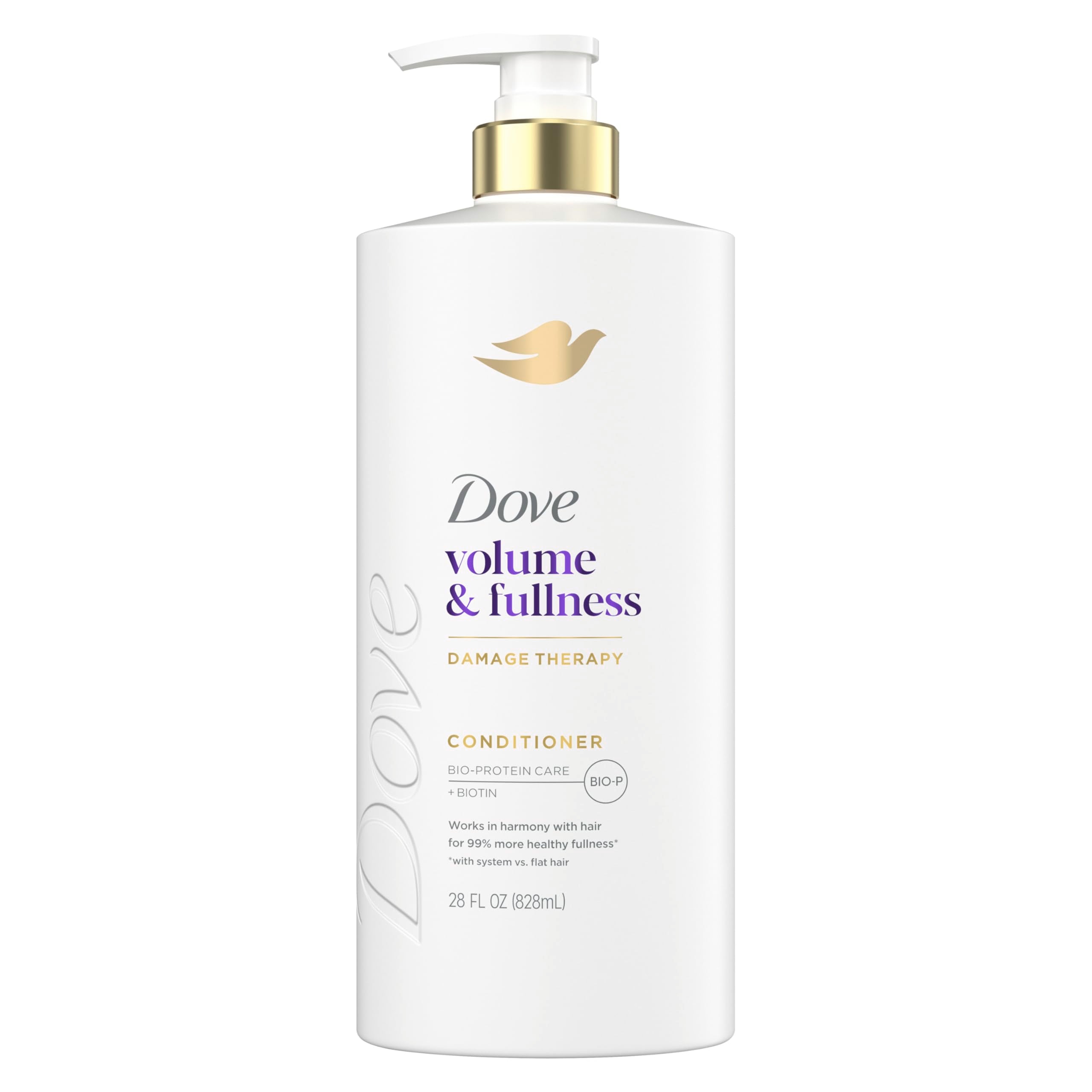 Dove Conditioner Volume & Fullness for Fine, Thin Hair with Liquid Bio-Protein Care Technology and Biotin 28 Fl oz