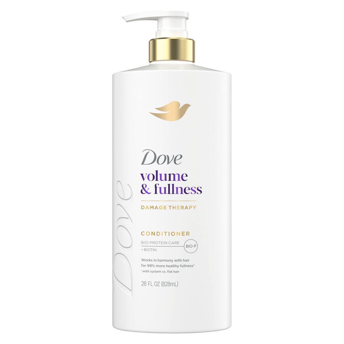 Dove Conditioner Volume & Fullness for Fine, Thin Hair with Liquid Bio-Protein Care Technology and Biotin 28 Fl oz