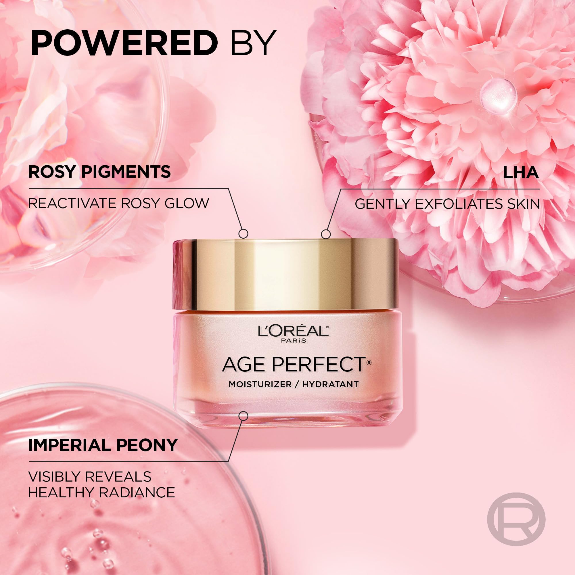 L'Oreal Paris Age Perfect Rosy Tone Anti-Aging Face Moisturizer, Renew & Revive Healthy Tone, 1.7 oz