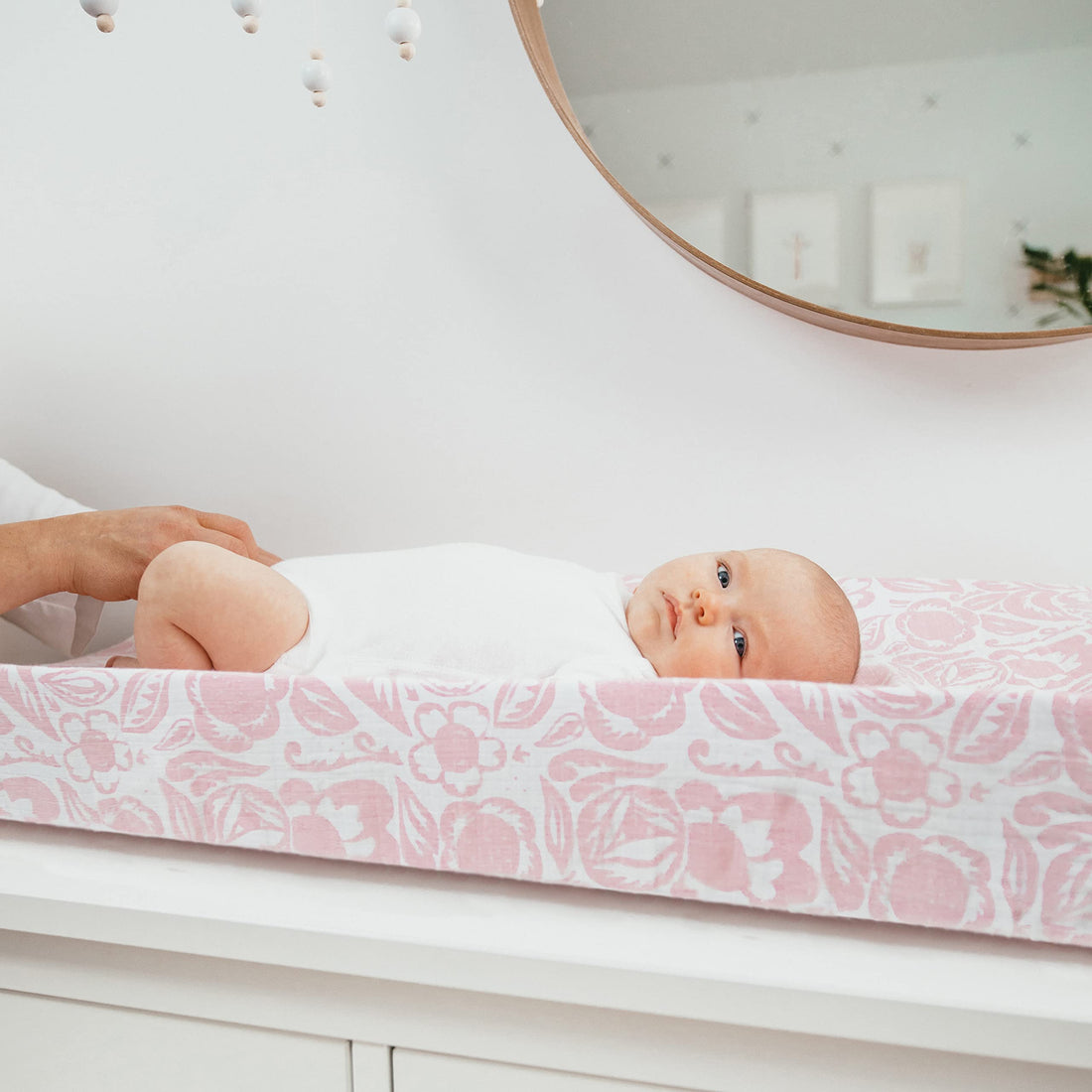 aden + anais Essentials Changing Pad Cover, 100% Cotton Muslin, Super Soft & Breathable, Tailored Snug Fit, Single, Damsel - Savoy