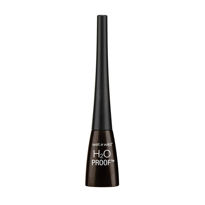 wet n wild H2O Proof Liquid Eyeliner, Waterproof & Smudge-Proof, Long-Lasting Definition, Precise Brush Applicator, Cruelty-Free - Dark Brown