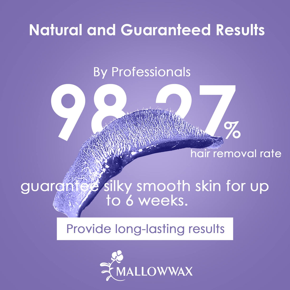 Mallowwax Hard Wax Beads, Wax Beans for Hair Removal, Natural Lavender, Stripless, Coarse Body Hair Specific - Ideal for Bikini, Brazilian, Legs, Underarms, Chest, 16 Ounce