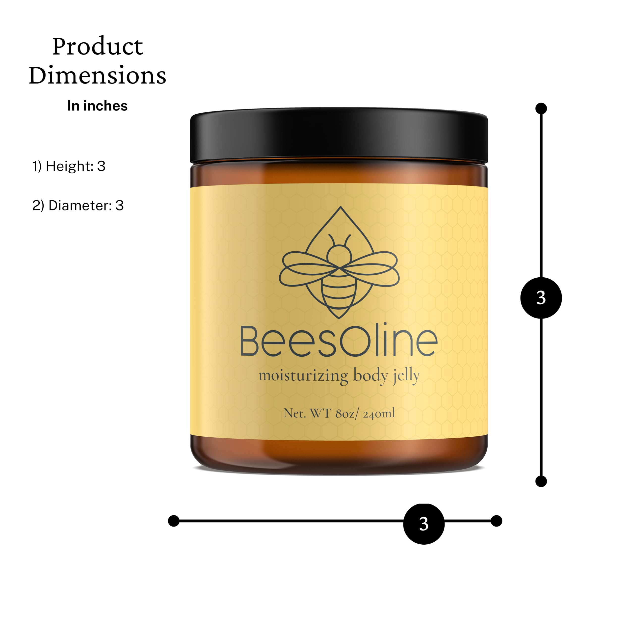 BeesOline Multi-Purpose Natural & Organic Moisturizer-PETROLEUM FREE, Soothes dry cracked itchy skin, protectant beeswax, promotes healing, reduces stretch marks, tattoo aftercare,1-8oz jar
