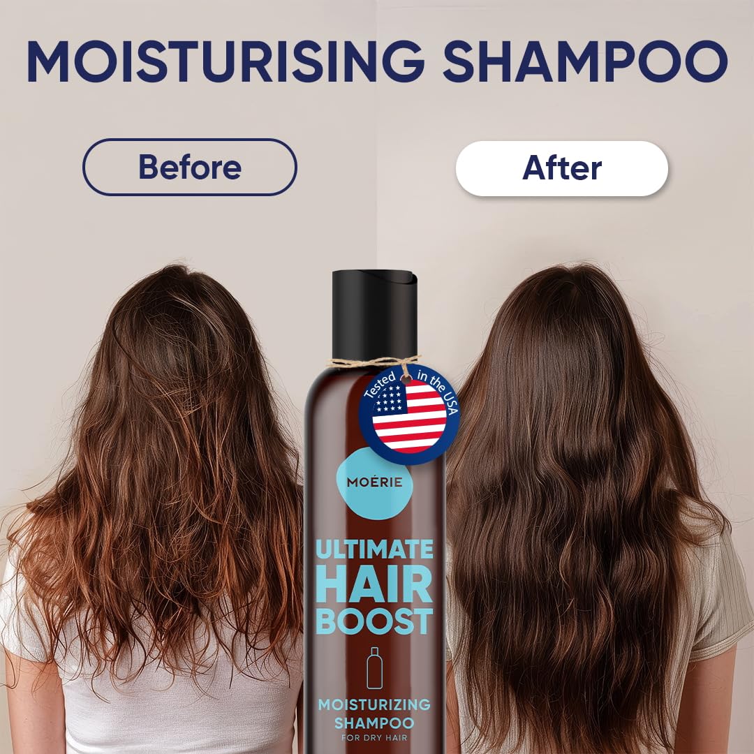 Moerie Ultimate Hair Growth Shampoo – For Longer, Thicker, Fuller Hair - Vegan Friendly Volumizing Hair Products – Paraben & Silicone Free – All Hair Types – Reverse Hair Loss – Moisturizing, 3 pack
