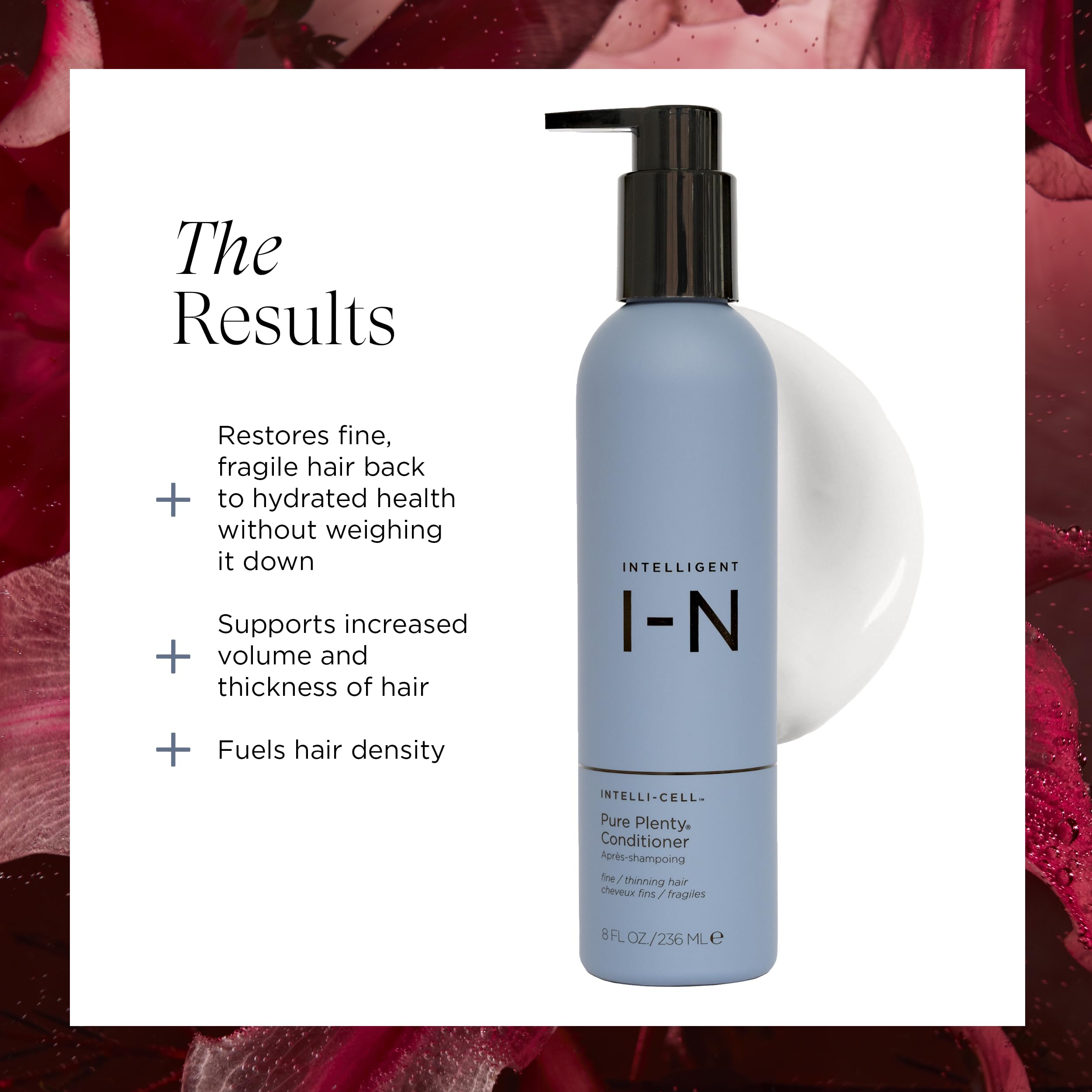 Pure Plenty Conditioner Boosts Volume and Shine for Fine, Thinning Hair, Organic Replenishing Formula, Vegan, 8.5 Oz