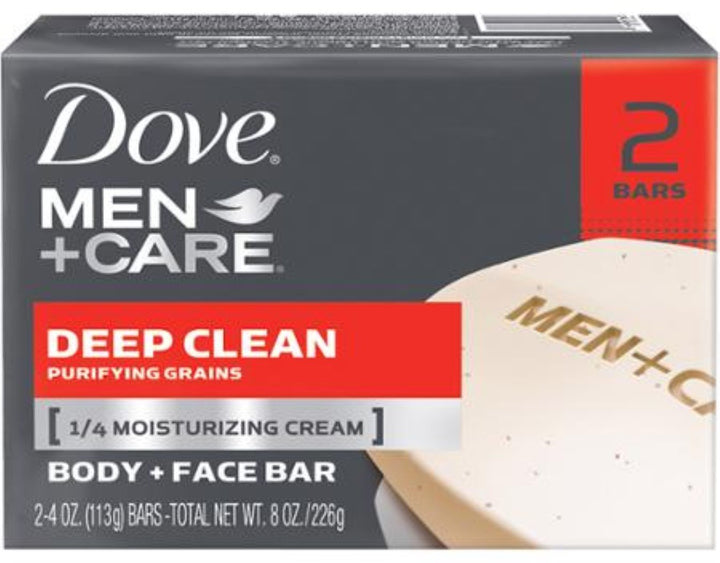 Dove Men Plus Care Deep Clean Body And Face Bar , 4.25 Oz Each, 2 Bars ( Pack of 3 )
