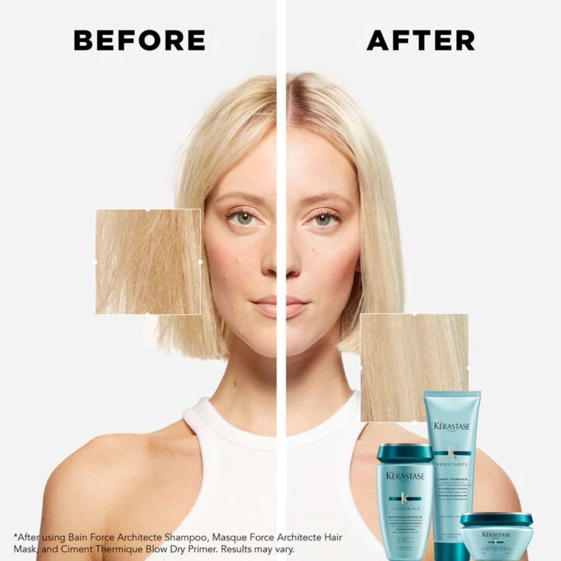 Kerastase Resistance Shampoo Force Architecte Refill Pouch - Revives Brittle Hair, Strengthens & Prevents Breakage, For Damaged Hair, 500ml
