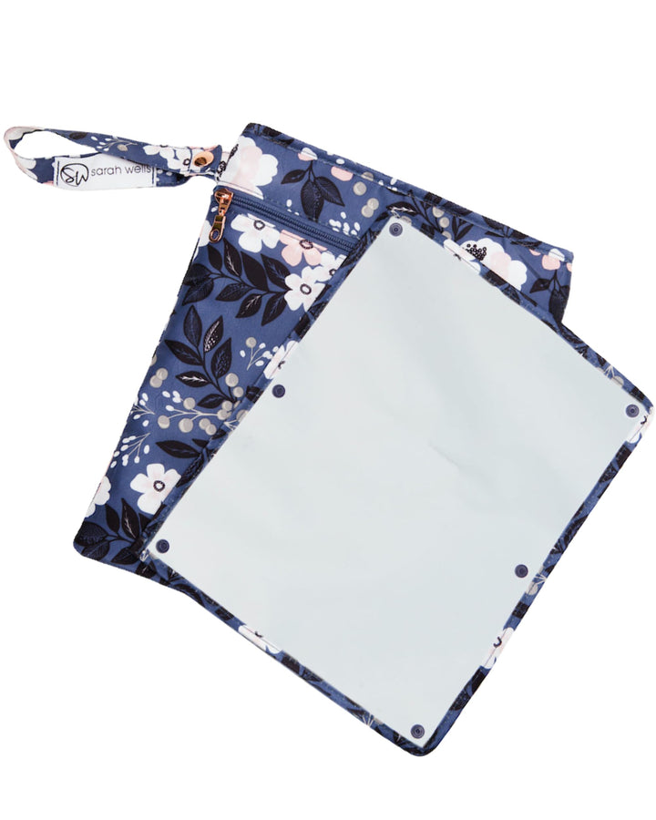 Pumparoo Wet/Dry Bag for Pump Parts – Compact Organizer with Waterproof Compartment & Built-In Staging Mat – Machine Washable Pumping Accessory for Work, Travel & Fridge Hack Storage (Le Floral)