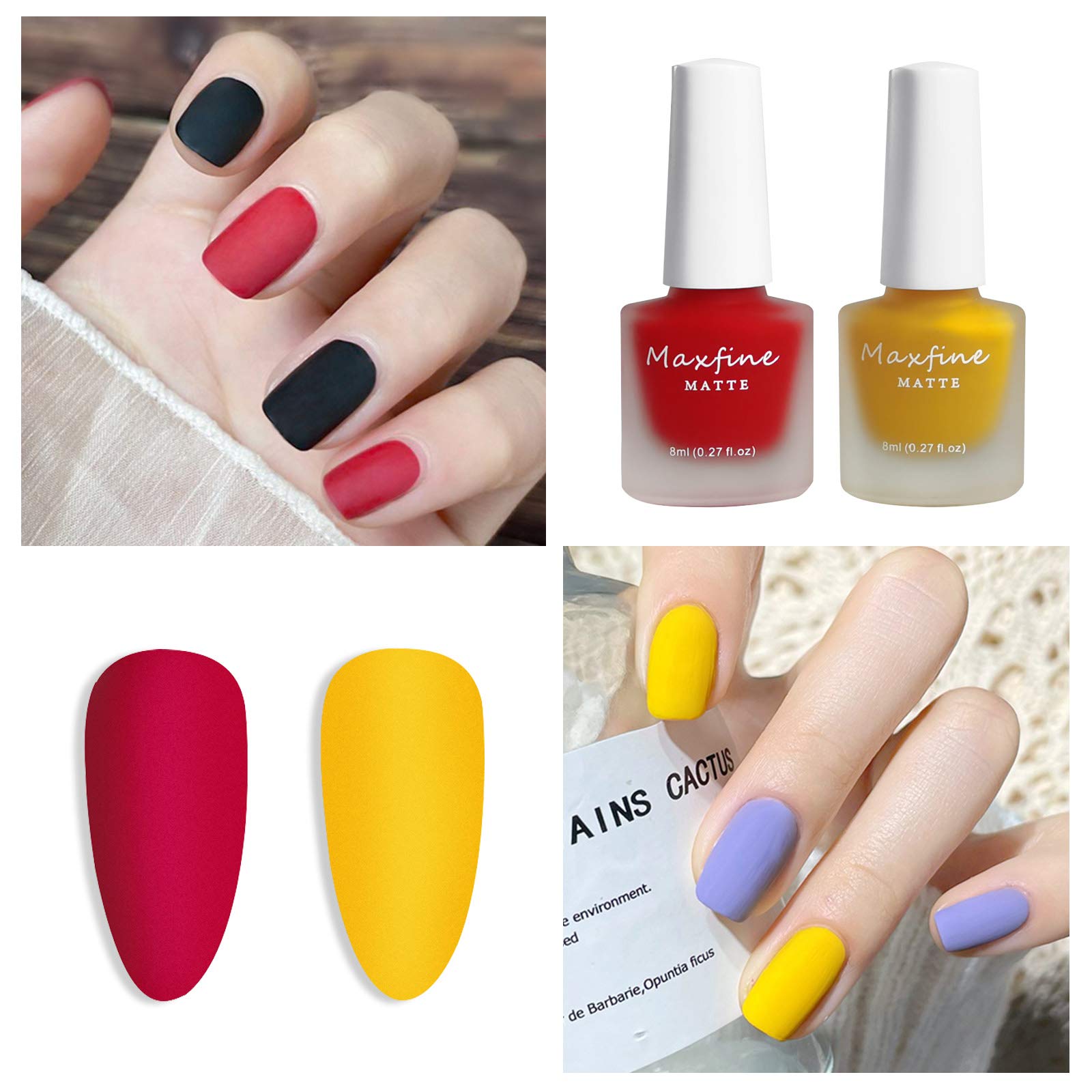 LOKFAR 6 Colors Matte Nail Polish Set, Mist Effect Matte Finish Velvet Gel Nail Polish Kit, Long Lasting Waterproof Velvet Nail Polish Nail Art 8 ml/ Bottle -#D