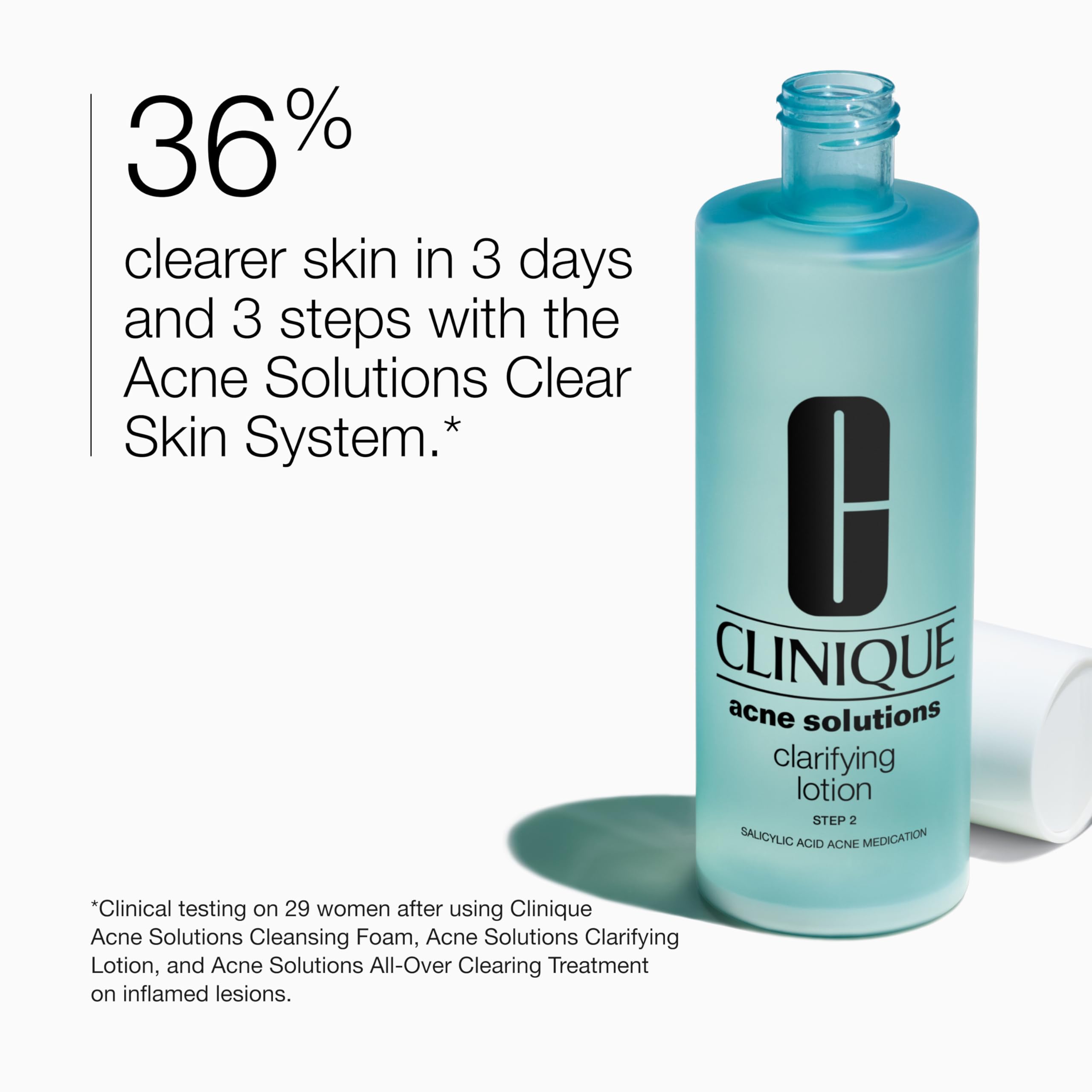 Clinique Acne Solutions Clarifying Lotion Exfoliating Facial Toner With Salicylic Acid | Reduces Oil + Unclogs Pores, 6.7 Fl Oz