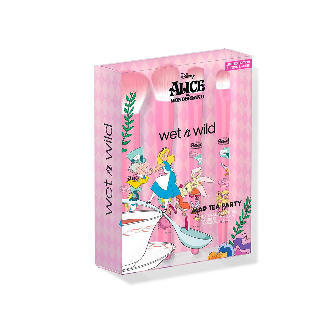 wet n wild Mad Tea Party 4-Piece Makeup Brush Set Alice In Wonderland Collection