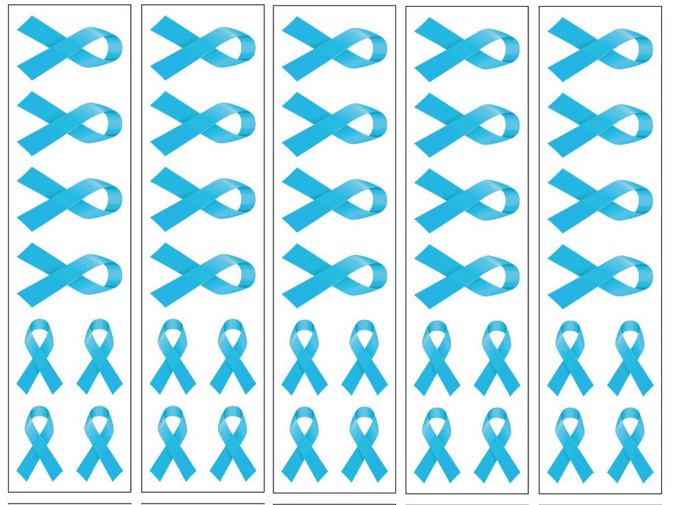 40 Light Blue Ribbon Temporary Tattoos: Prostate Cancer, Stroke, Heart Disease Awareness Tattoo