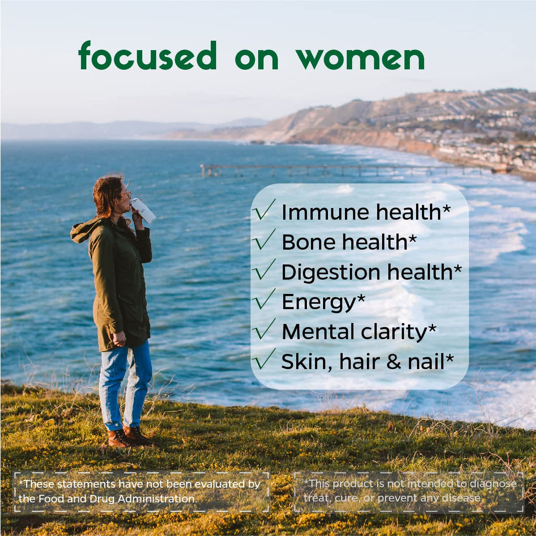 Zenkgo Women's Vitamins + Probiotics 25B CFU + Organic Whole Foods, Supports Immunity, Digestion, Energy, Daily Vitamins A, E, B6, B12, Vegan D3, K2 (MK-7), Folate, Minerals, Superfoods(60Ct/30Day)