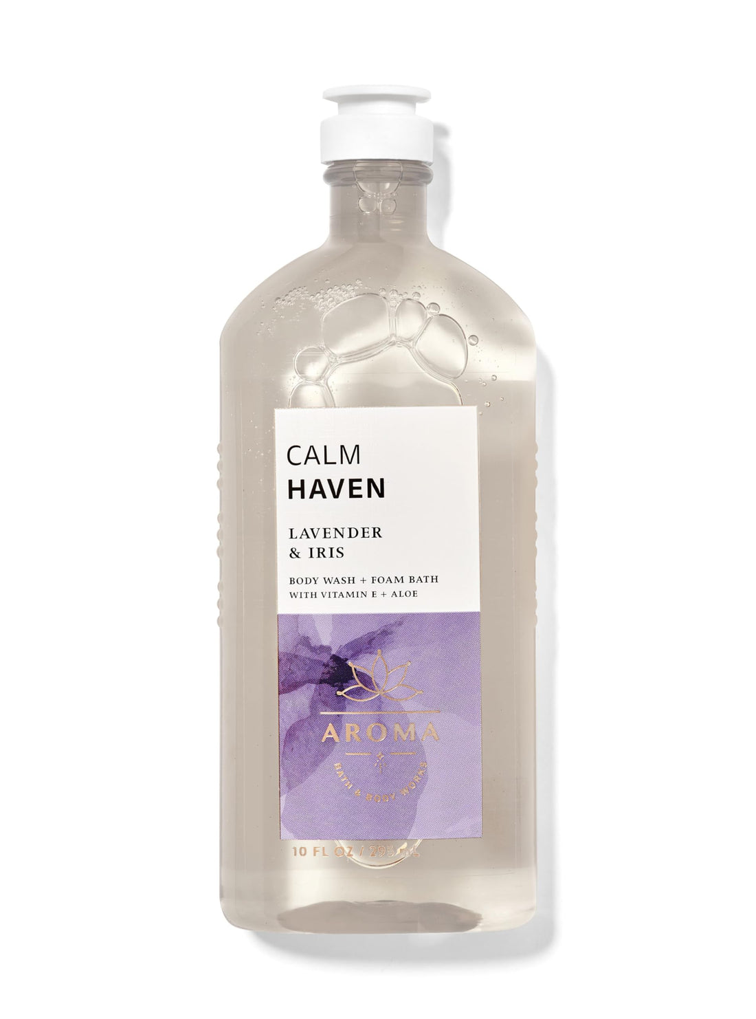 Bath & Body Works Calm Haven Lavender Iris Body Wash & Foam Bath, 10 Fl Oz