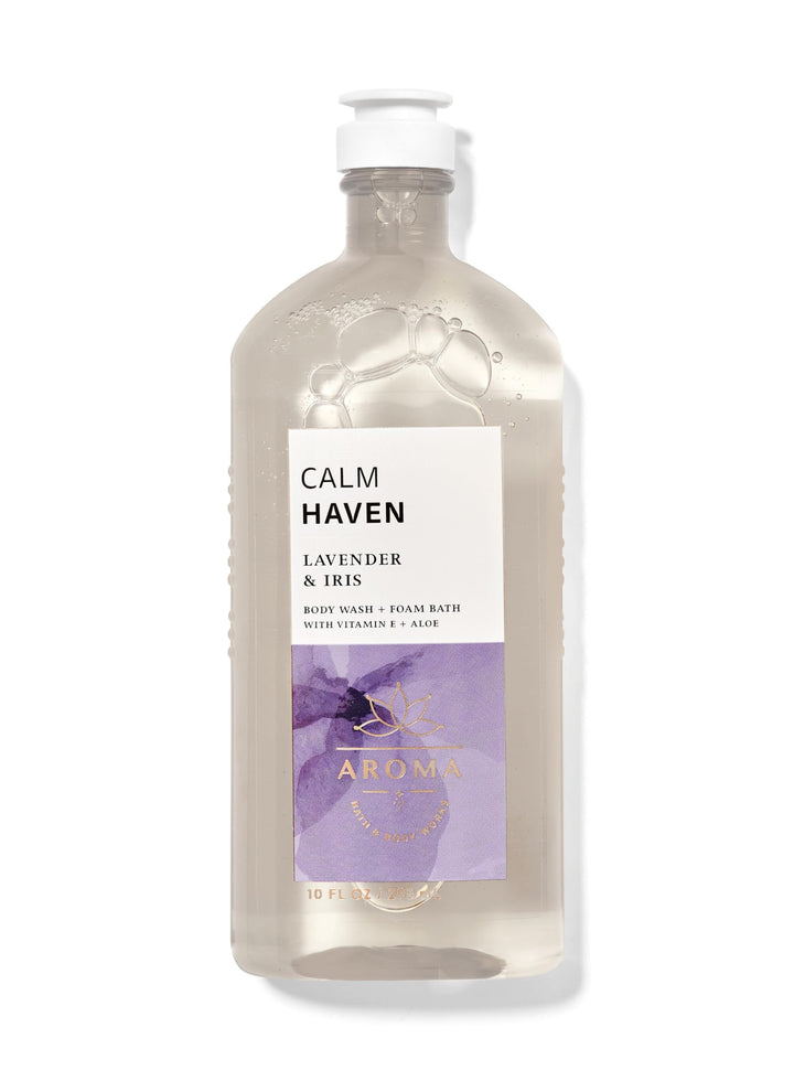 Bath & Body Works Calm Haven Lavender Iris Body Wash & Foam Bath, 10 Fl Oz