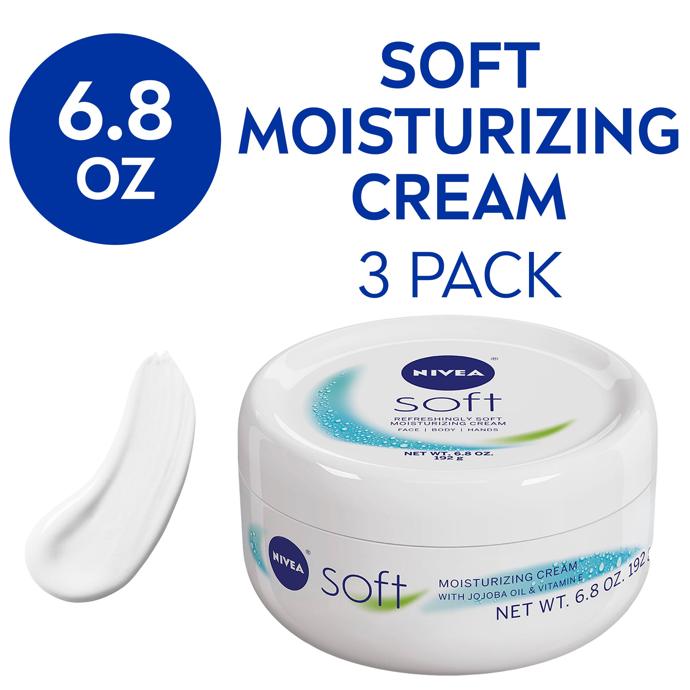NIVEA Soft Moisturizing Creme, 6.8 Ounce (Pack of 3)
