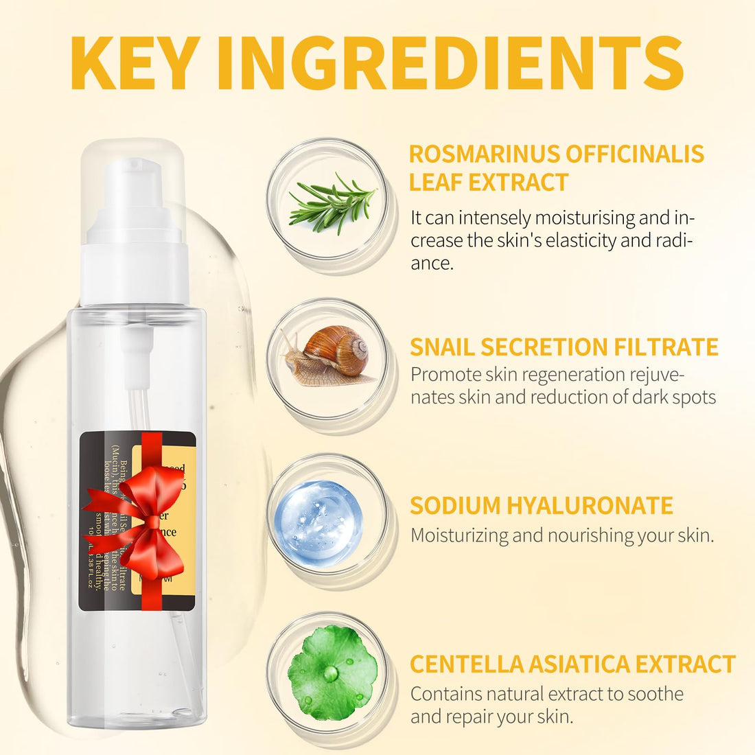 BYOTOUTY Snail Mucin Serum, Advanced Snail 96 Mucin Power Essence, Face Serum for Women & Men, Facial Snail Mucin Repairing Essence for Moisturizer, Hydrating, Anti Aging, 3.38 Fl Oz/100ml