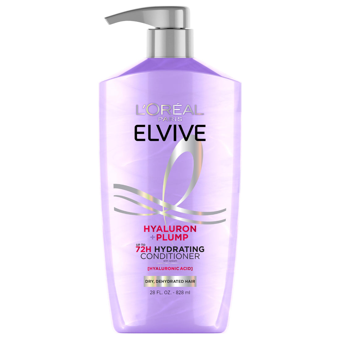 L'Oreal Paris Elvive Hyaluron Plump Hydrating Conditioner for Dehydrated, Dry Hair Infused with Hyaluronic Acid Care Complex, Paraben-Free, 26.5 Fl Oz