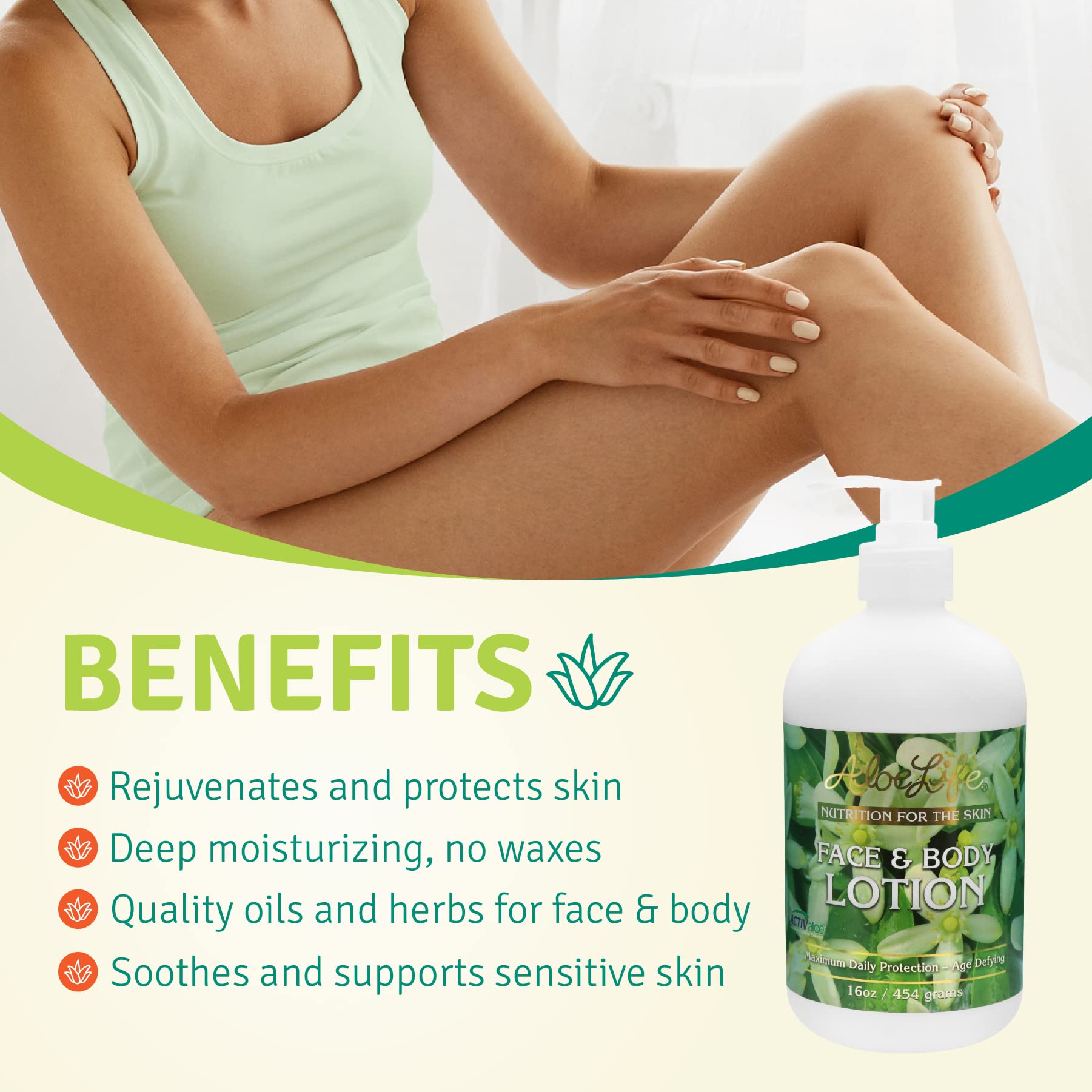 Aloe Life Face and Body Lotion, 16 Ounce