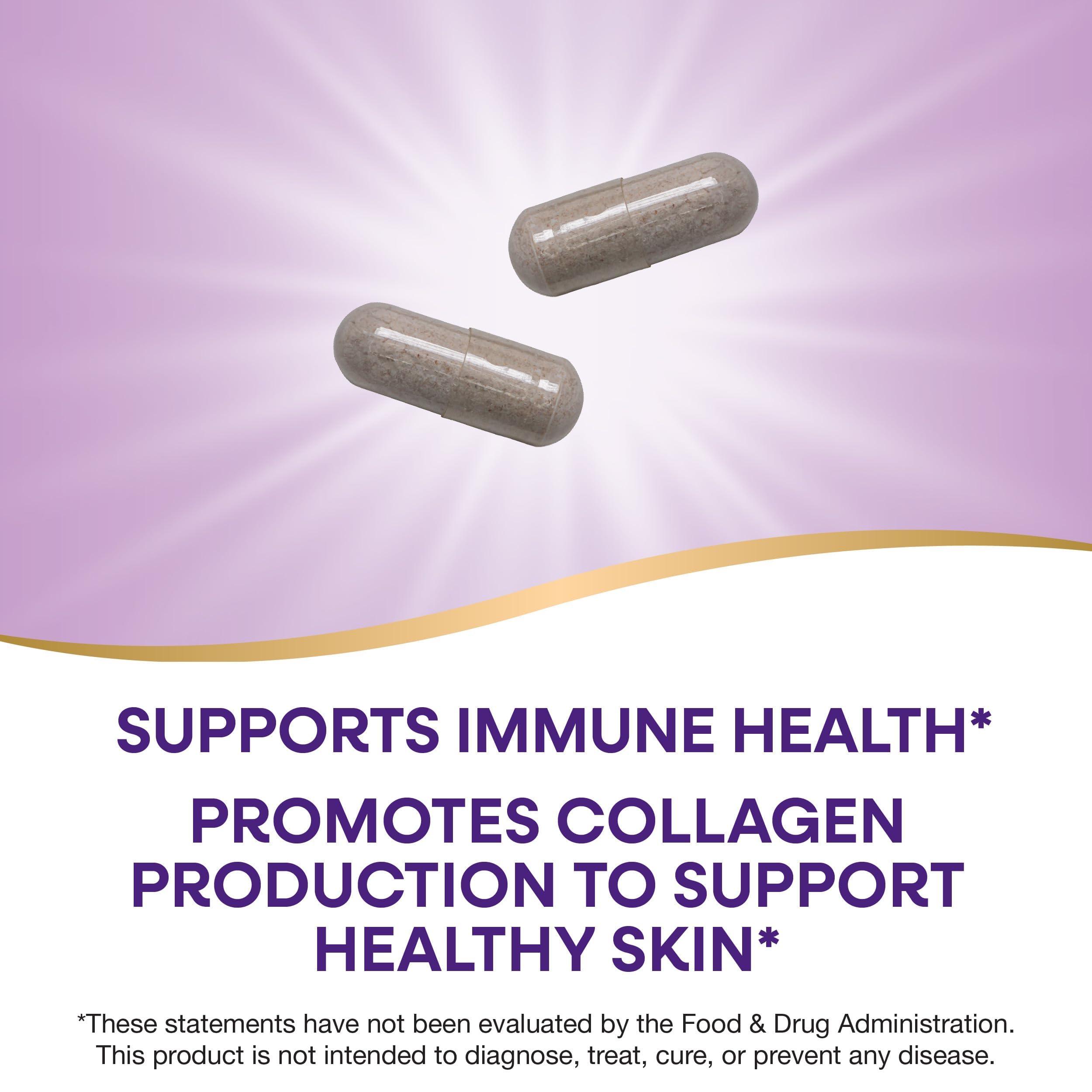 Nature's Way Vitamin C with Rose Hips, Powerful Antioxidant & Immune Function Support from Vitamin C*,Promotes Collagen for Healthy Skin*, 100 Capsules (Packaging May Vary) - 2 Pack