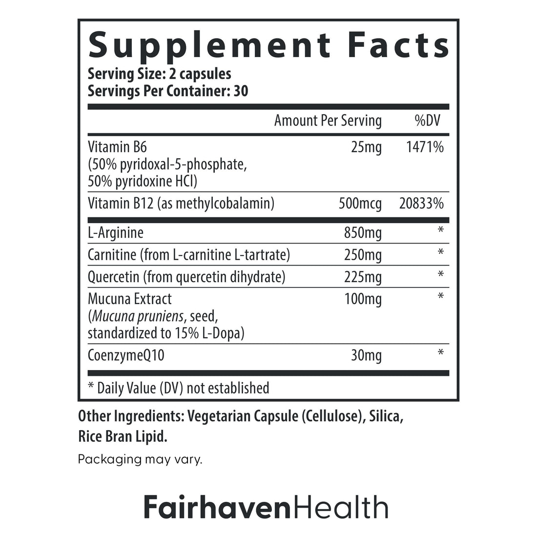 Fairhaven Health MotilityBoost for Men | Prenatal Male Fertility Supplement for Motility Strength | Pre-Conception for Him Includes L-Carnitine, Vitamin B12, B6, CoQ10 and Quercetin | 60 Capsules