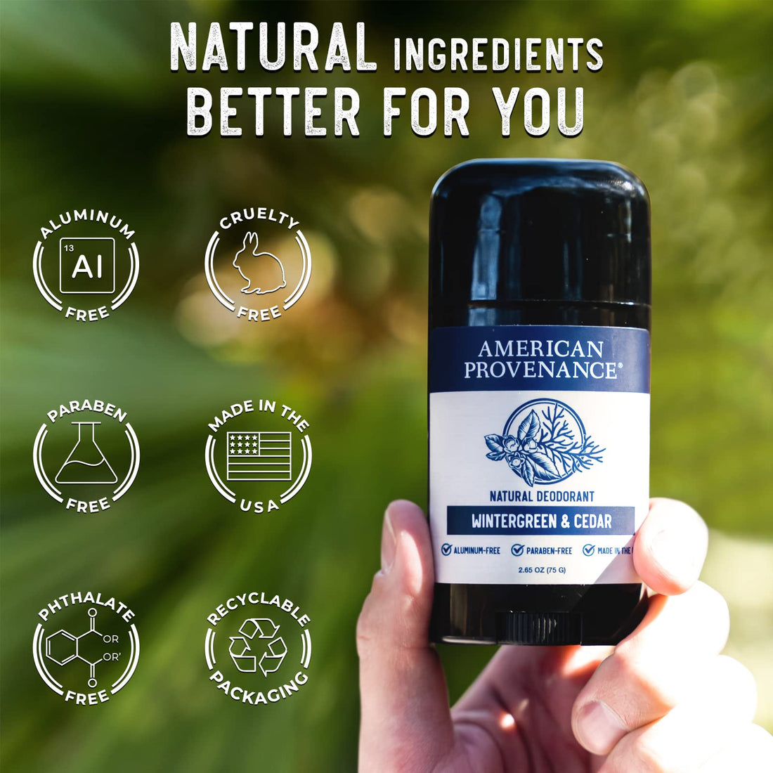 American Provenance Natural Mens Deodorant, Firepits & Flannels, 2.75 oz/75 gr