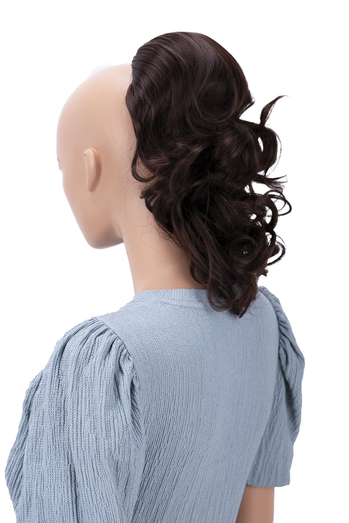 PRTTYSHOP Hair Piece Pony Tail Extension Draw String Voluminous Curly Heat-Resisting 14 reddish brown # 6A PH203