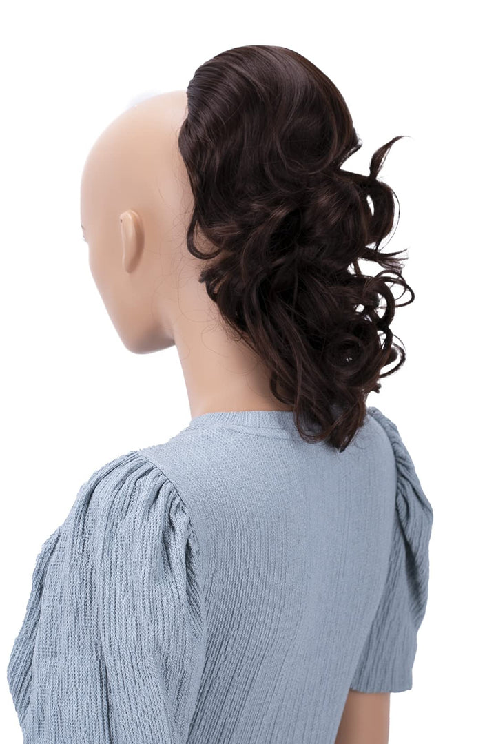 PRTTYSHOP Hair Piece Pony Tail Extension Draw String Voluminous Curly Heat-Resisting 14 reddish brown # 6A PH203